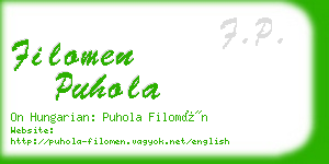 filomen puhola business card